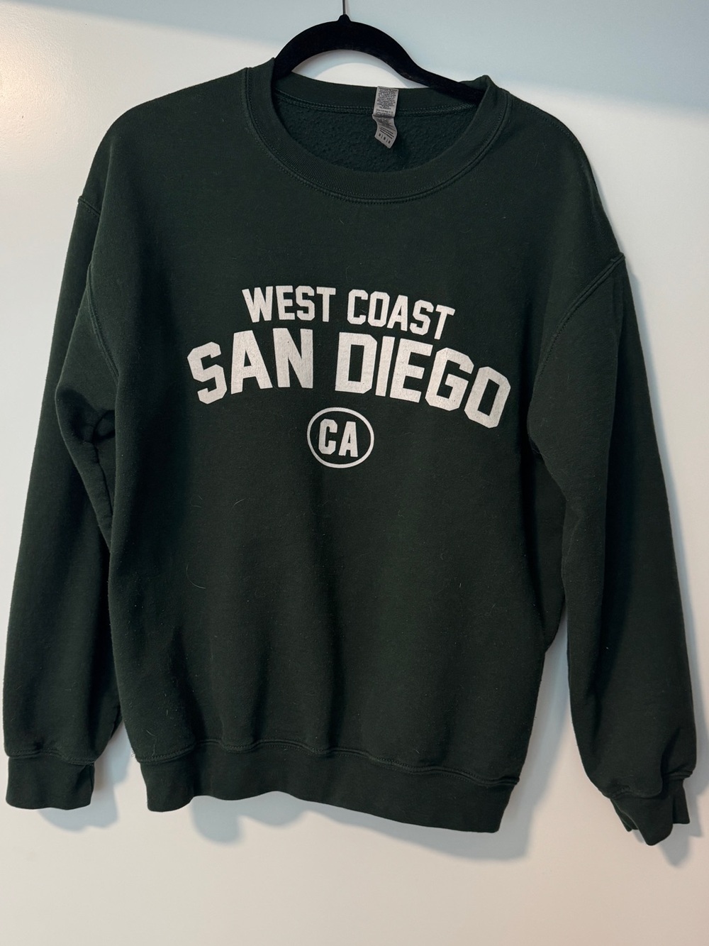 Gildan Dark Green "West Coast San Diego CA" Crewneck Sweatshirt